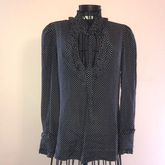 Joie California Blouse With Ruffle Neckline - Sz M - Picture 4 of 8